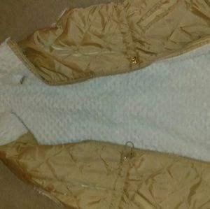 Gold and white fur vest